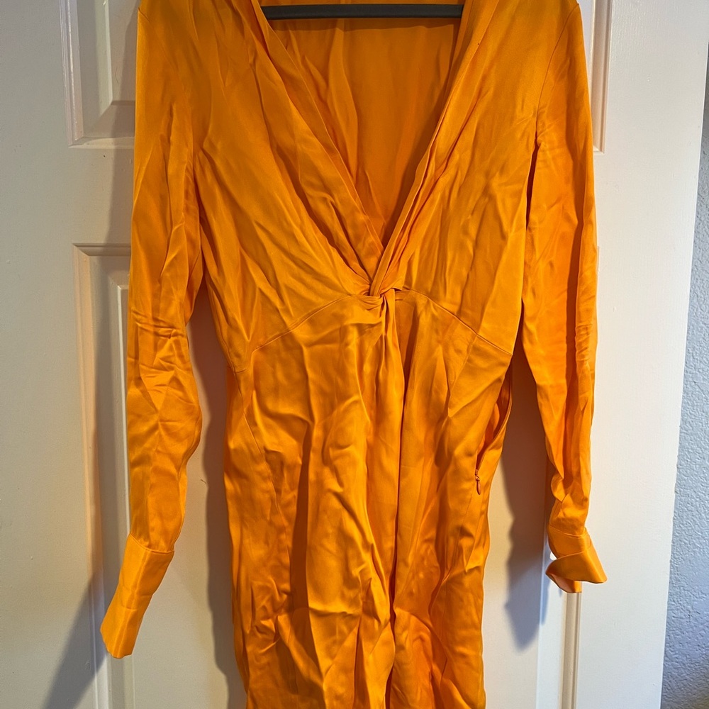 Zara Vibrant Orange Long Sleeve Dress